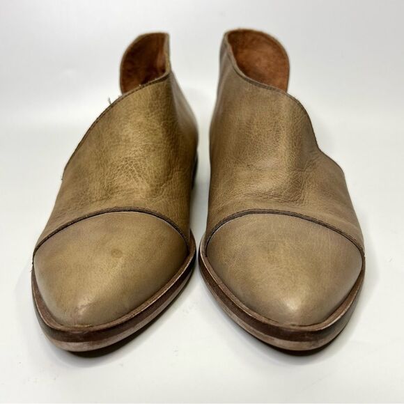 Free People Royale D’Orsay Pointed Toe Leather Flats 36/6 Taupe - Picture 5 of 16